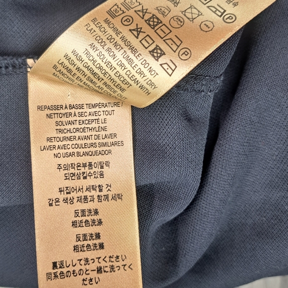 Burberry Men's Polo Shirt Navy Fine Mesh Gold Metal Equestrian Knight XS - Picture 15 of 16